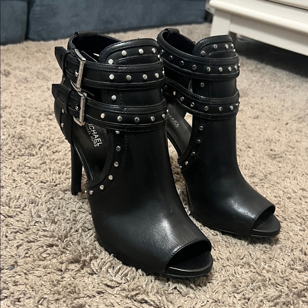 Michael Kors Black Studded Ankle Booties size 6.5